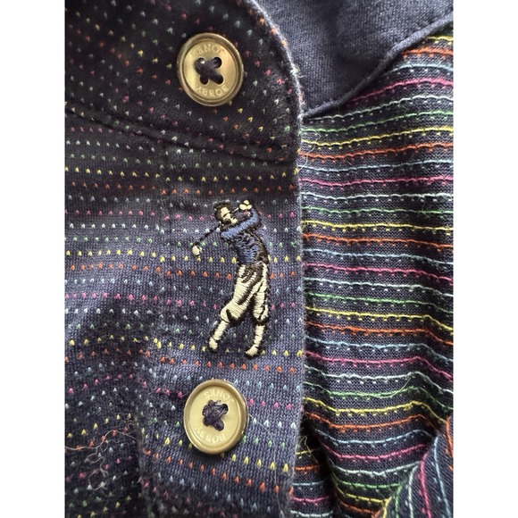 Bobby Jones Men's Navy Blue Striped Golf Polo Shirt Size L - Picture 6 of 6